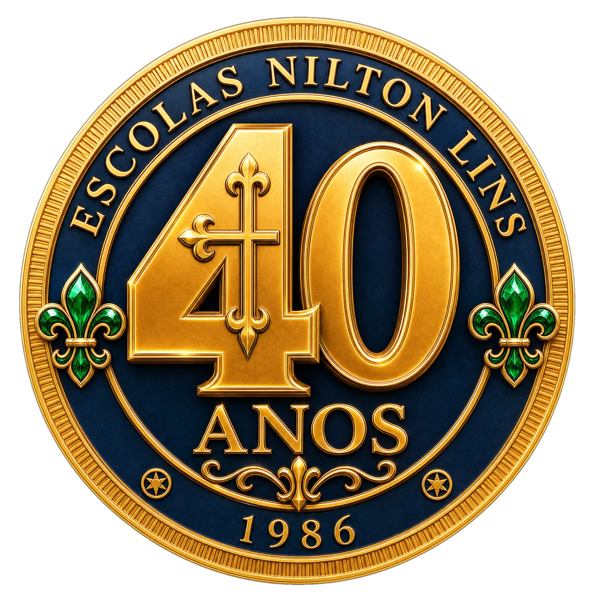 Selo 40 Anos Escolas Nilton Lins 1986 — 2026